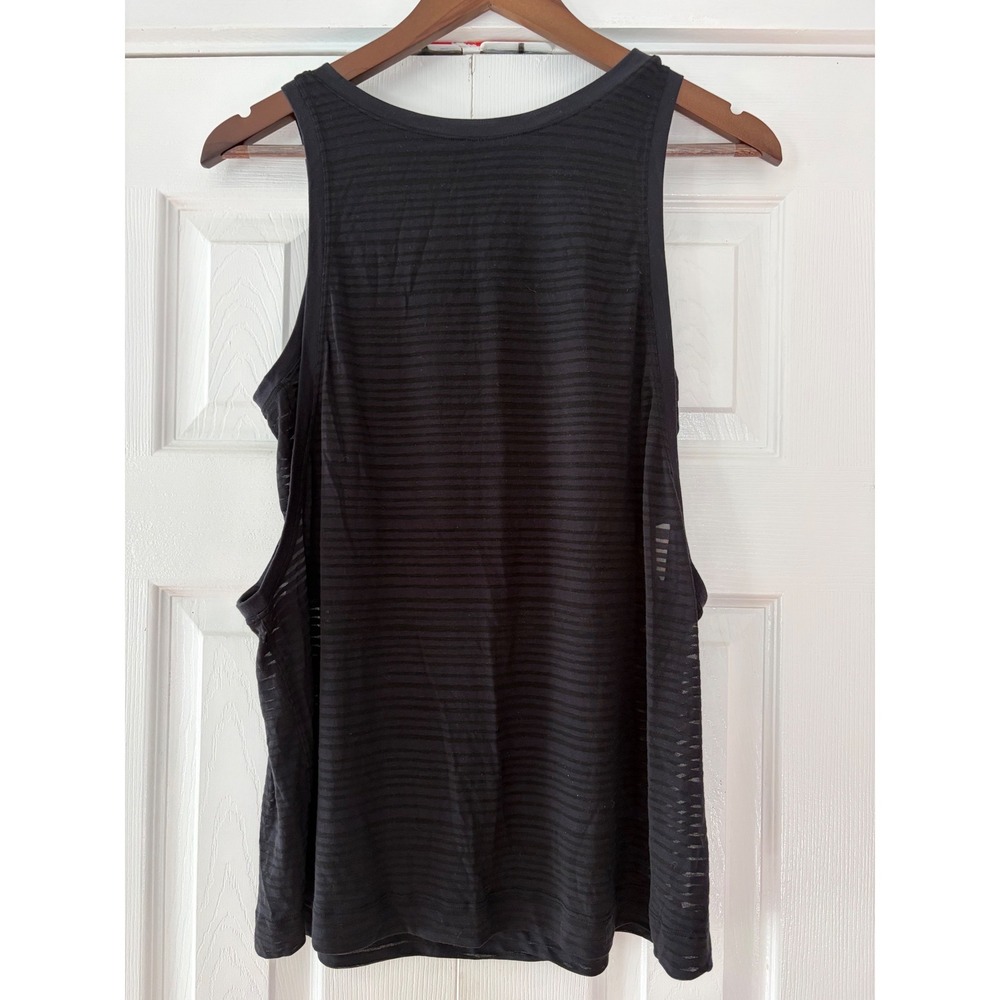 Lululemon Wild Tank Black Burnout Stripe Double Layer Racerback Yoga Top Size 10